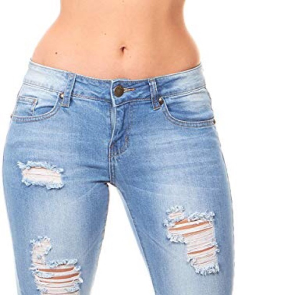 Washed, Distressed, Hem Jeans Sz 11/12